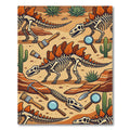 Paleontological Stegosaurus Fossil Desert Scene Rug