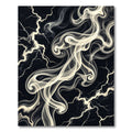 Monochromatic Abstract Swirl Marble Statement Rug