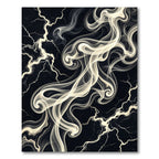 Monochromatic Abstract Swirl Marble Statement Rug