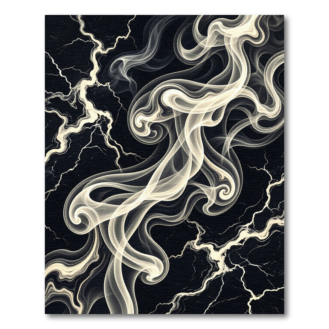 Monochromatic Abstract Swirl Marble Statement Rug