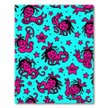 Vibrant Pink Figures Amidst Stars Rug