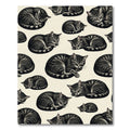 Charcoal Sleeping Tabby Cat Illustration Rug