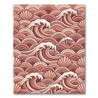 Crimson Waves Scallop Pattern Rug