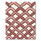 Scalloped Dusty Rose Layered Arch Rug