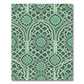 Teal And Beige Lattice Flower Rug