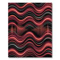 Crimson Orange Abstract Sound Wave Ripple Rug