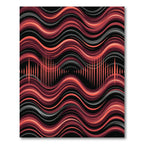 Crimson Orange Abstract Sound Wave Ripple Rug