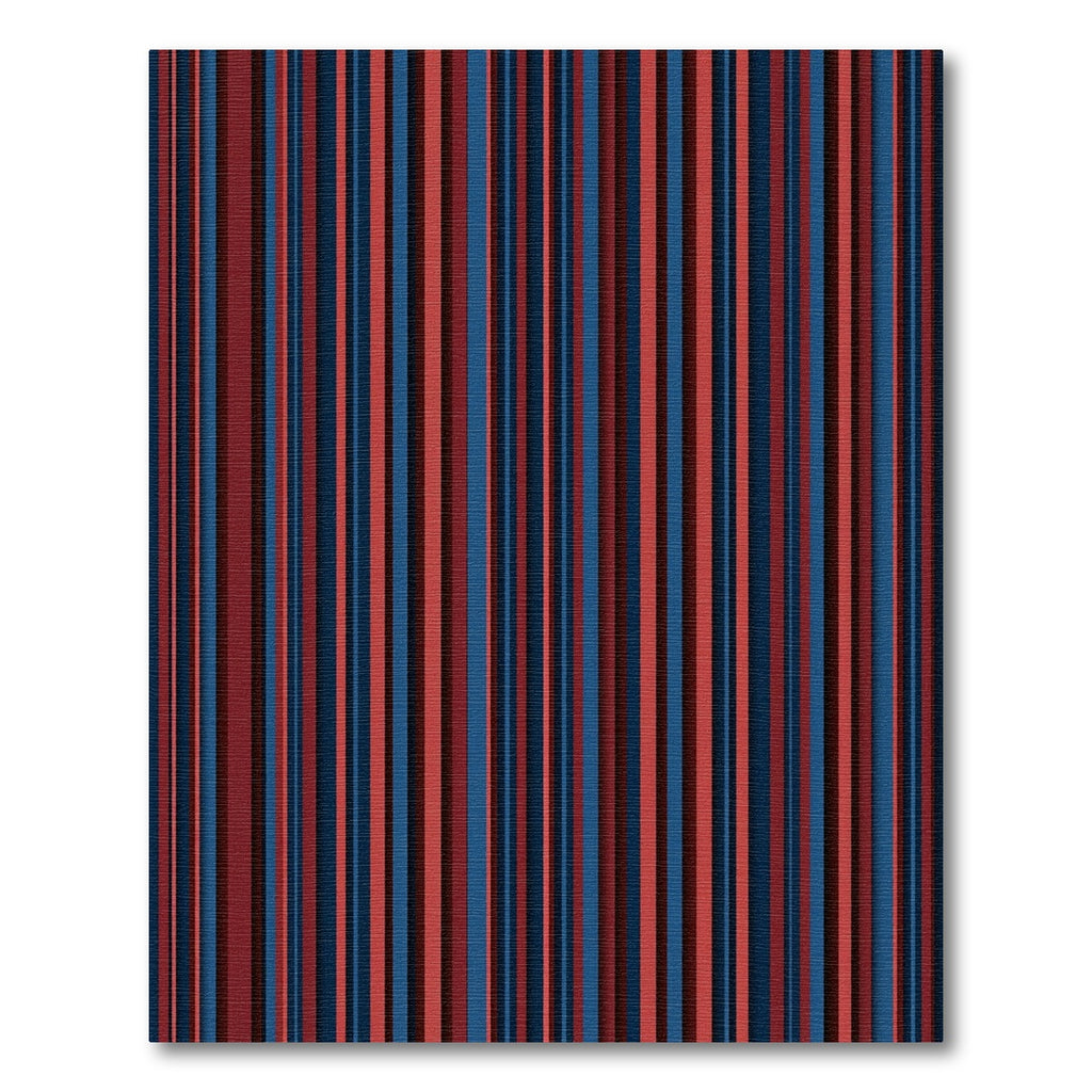 Crimson Navy Vertical Stripe Rug