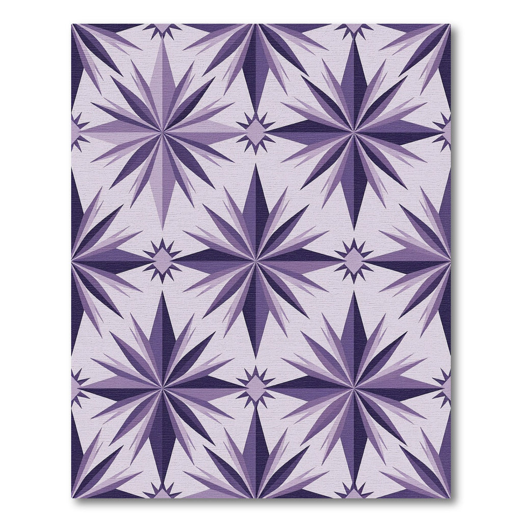 Modern Purple Starry Geometric Symmetry Rug