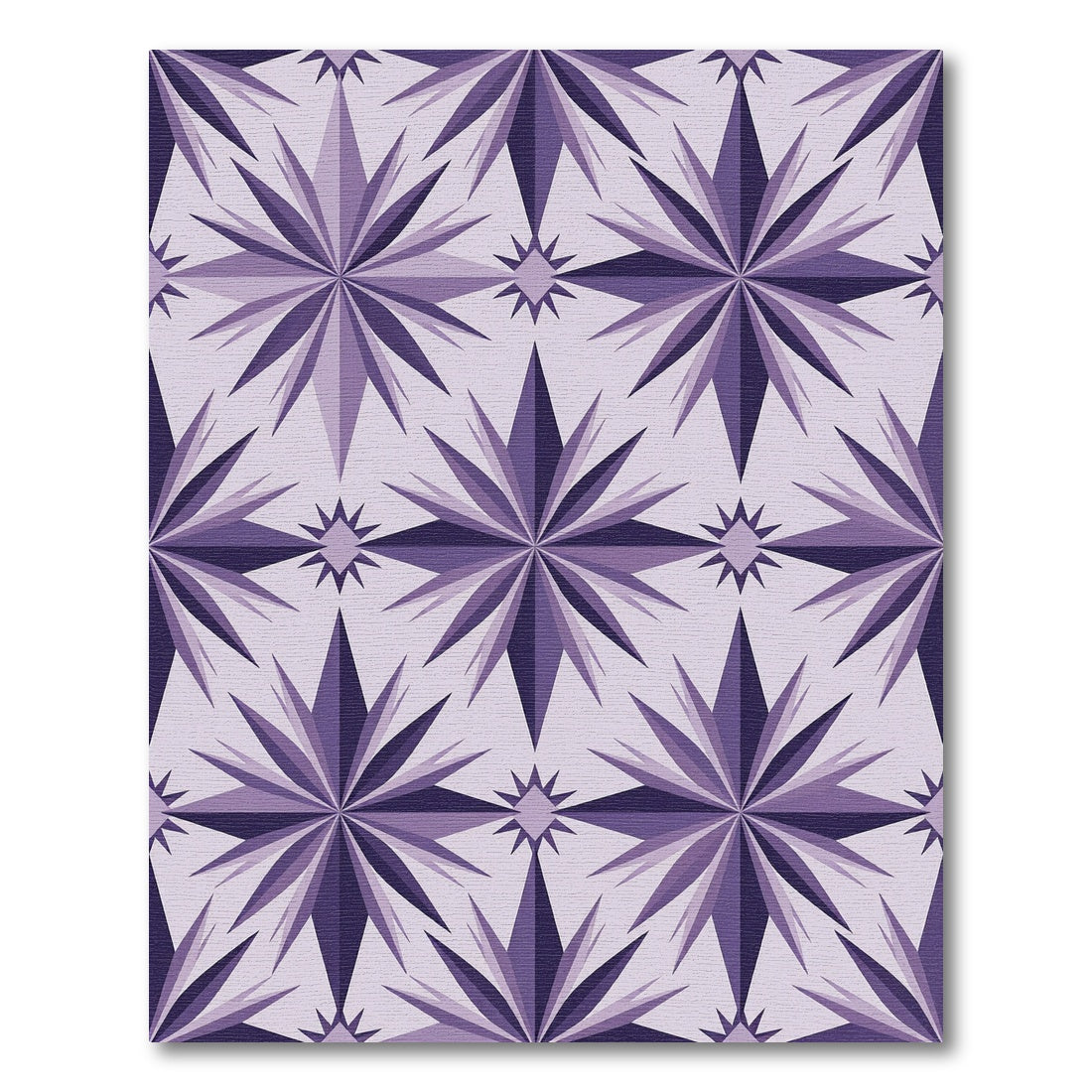 Modern Purple Starry Geometric Symmetry Rug
