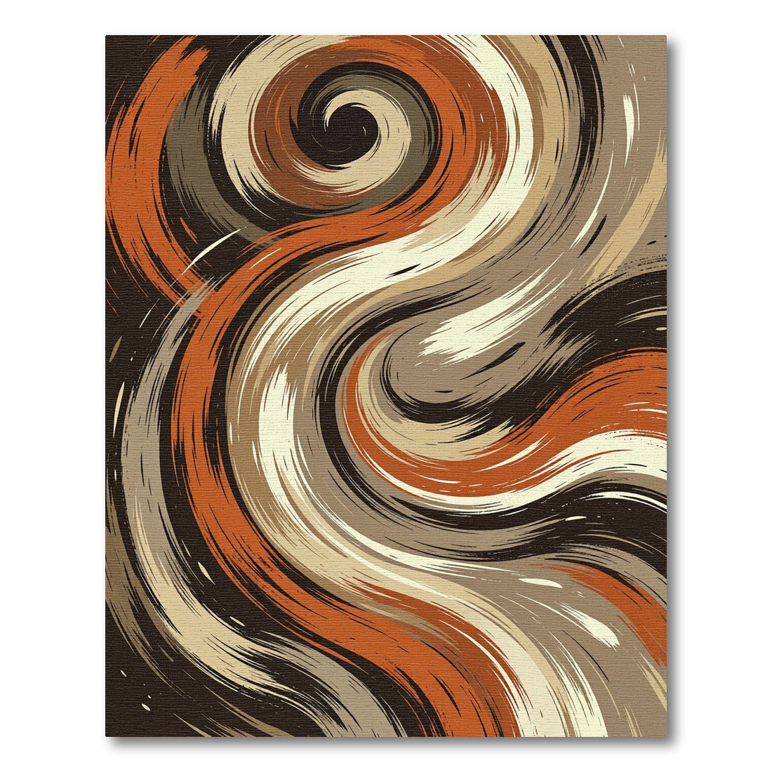 Abstract Earth Tone Swirling Wave Rug