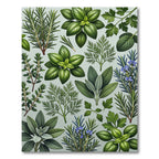 Green Herb Garden Botanical Assemblage Rug