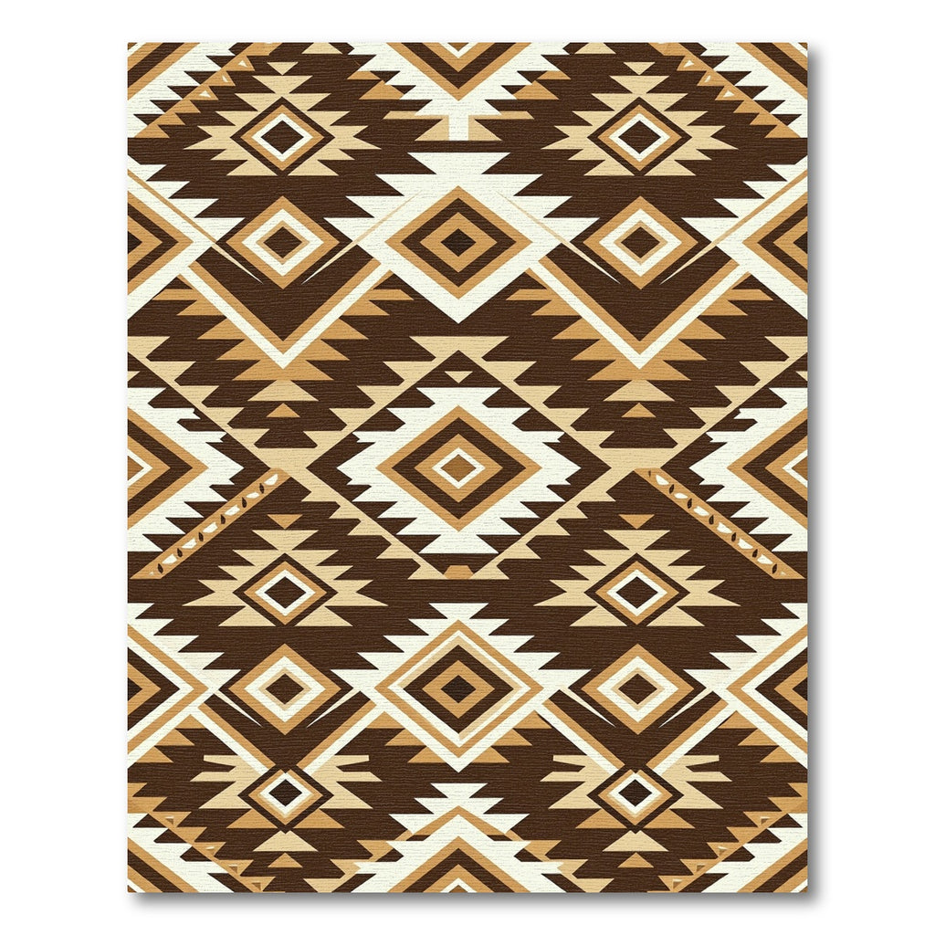 Brown Ochre Geometric Diamond Rug