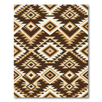 Brown Ochre Geometric Diamond Rug