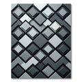 Monochromatic Gray Geometric Layered Squares Rug