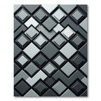 Monochromatic Gray Geometric Layered Squares Rug