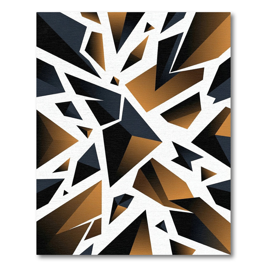 Modern Black and Bronze Geometric Shards Rug