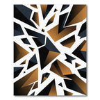 Modern Black and Bronze Geometric Shards Rug