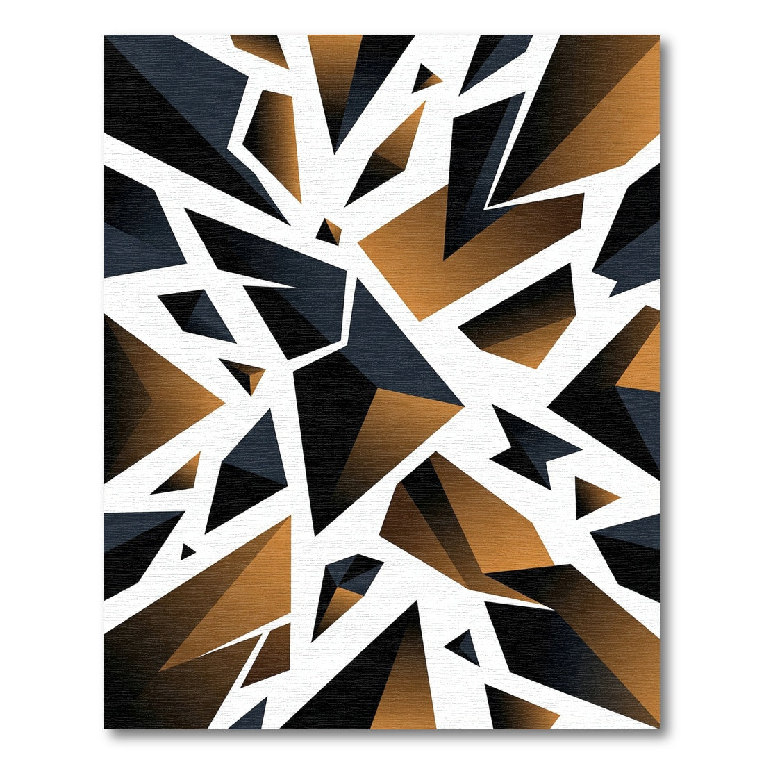 Modern Black and Bronze Geometric Shards Rug