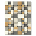 Mid-Century Modern Rounded Squares Composition Rug