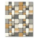 Mid-Century Modern Rounded Squares Composition Rug