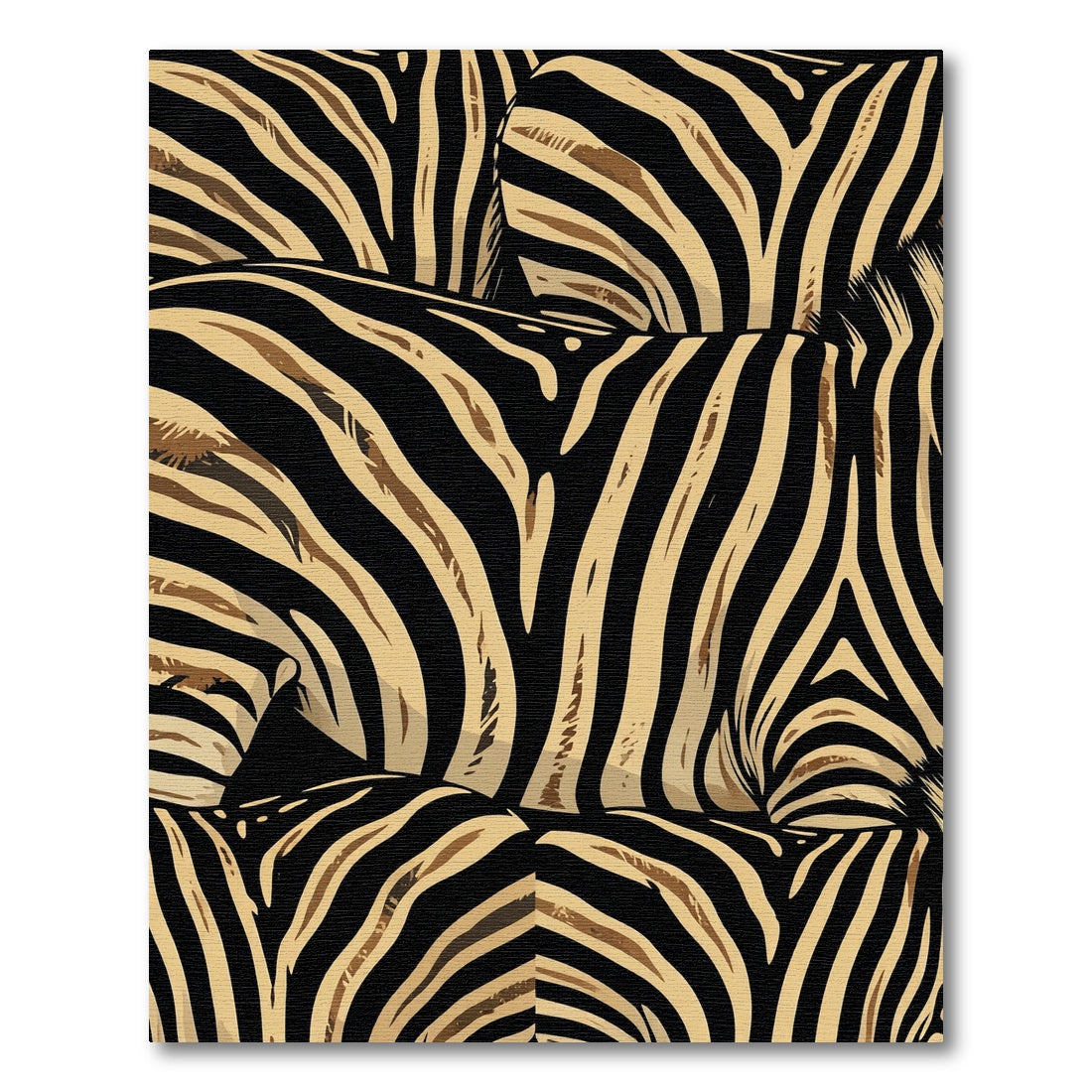 Bold Black Gold Zebra Stripe Rug
