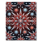 Crystalline Red Ice Starburst Arrangement Rug