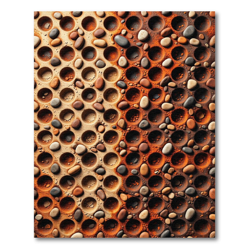 Textured Terracotta Pebbled Gradient Mosaic Rug