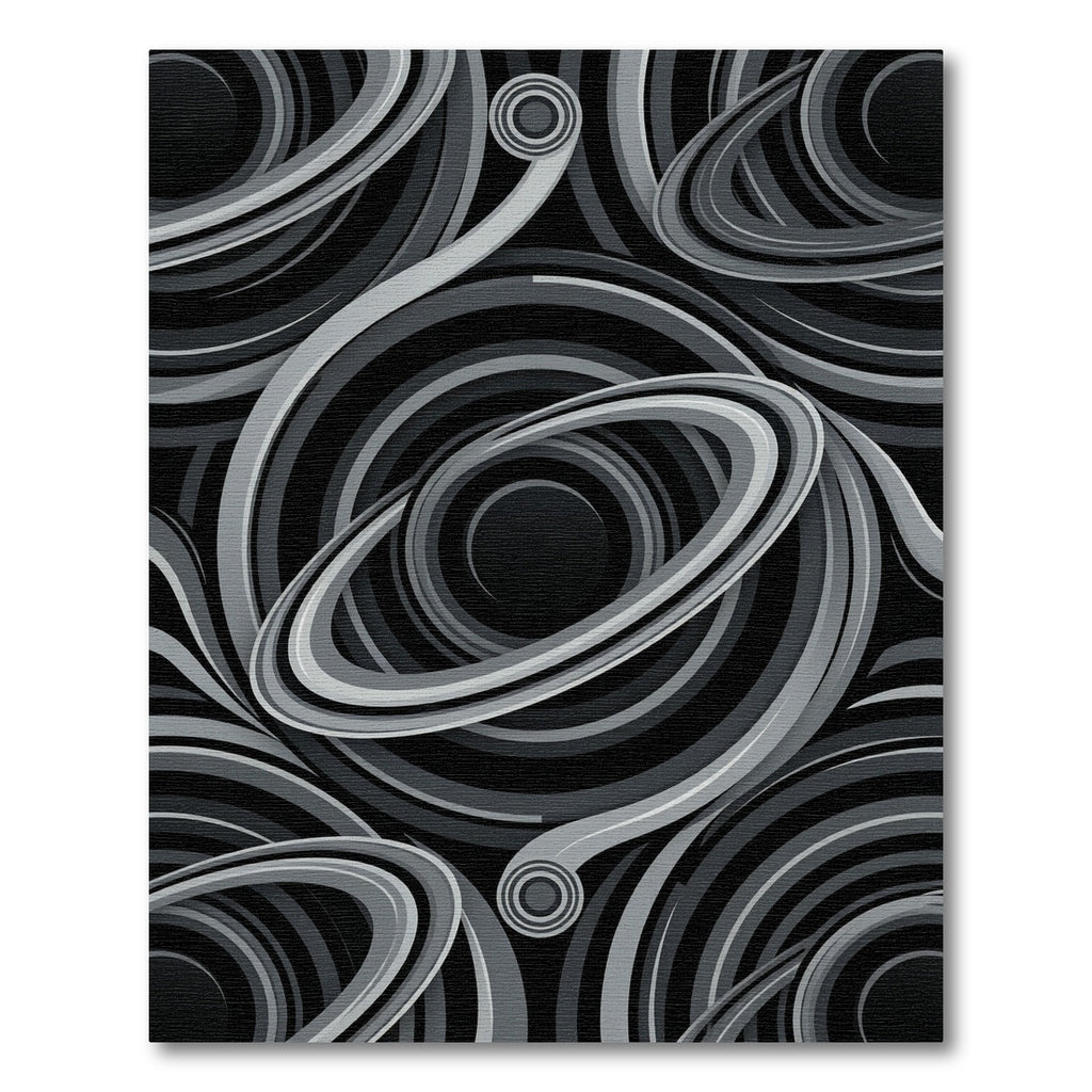 Monochromatic Swirling Rings Abstract Rug