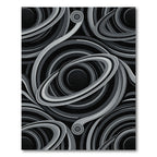 Monochromatic Swirling Rings Abstract Rug