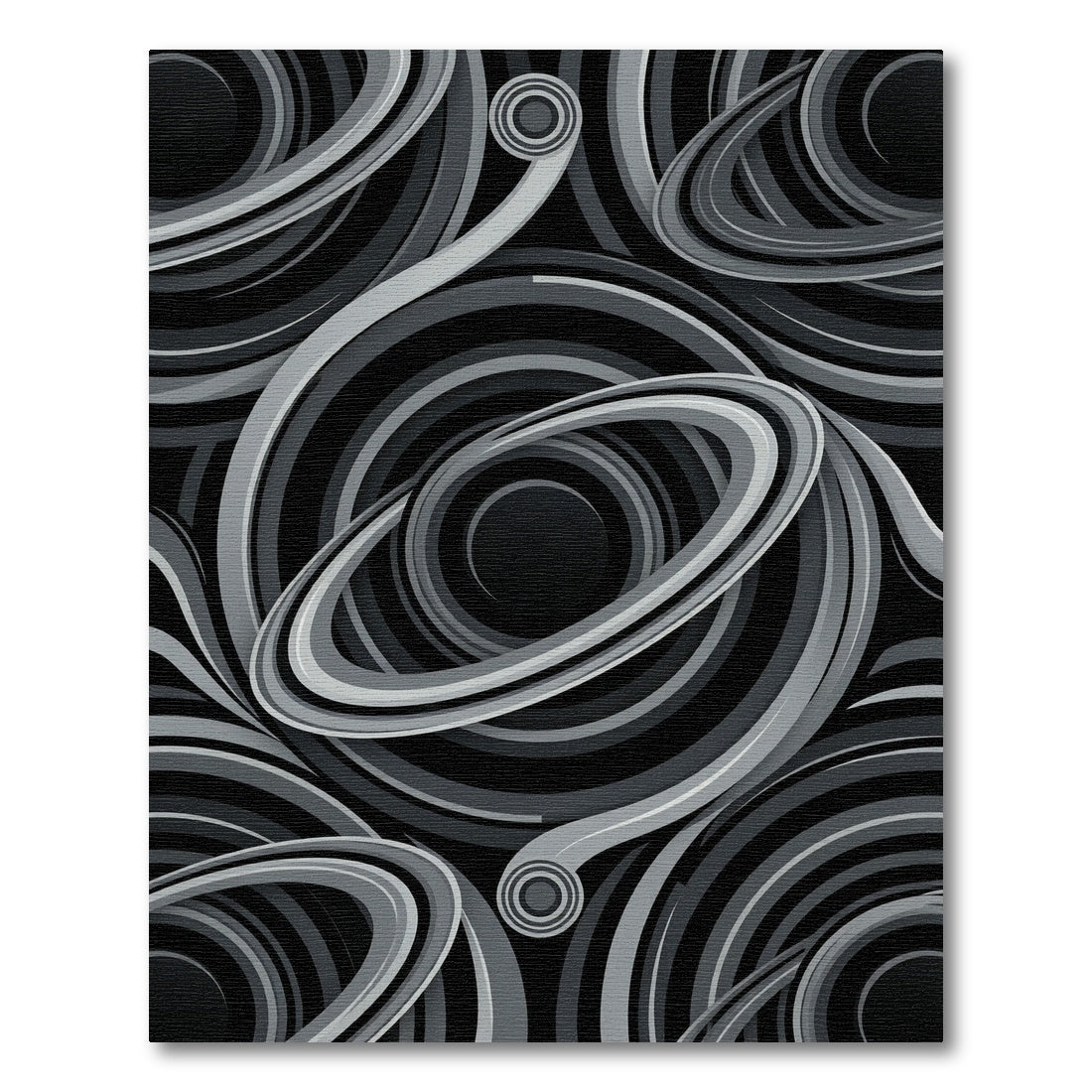 Monochromatic Swirling Rings Abstract Rug