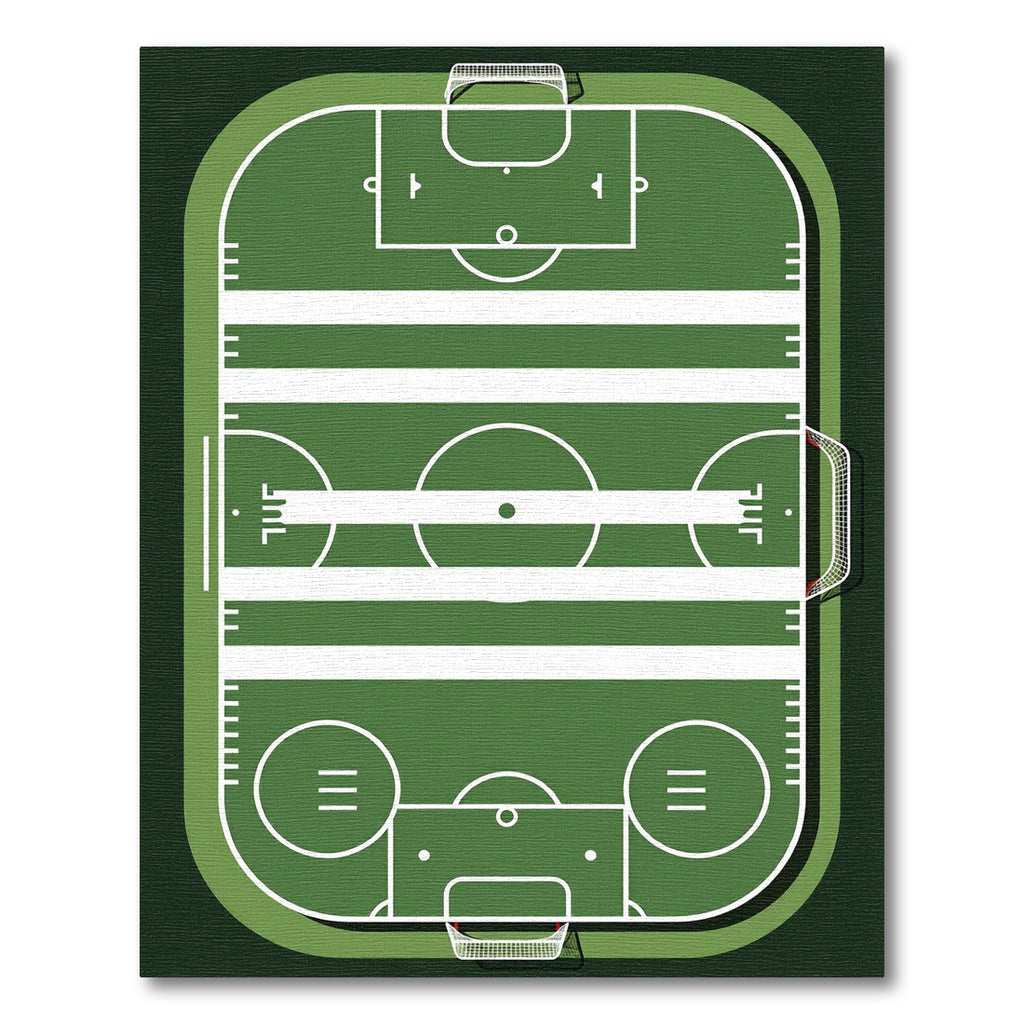 Athletic Field Green Sport Centerpiece Rug