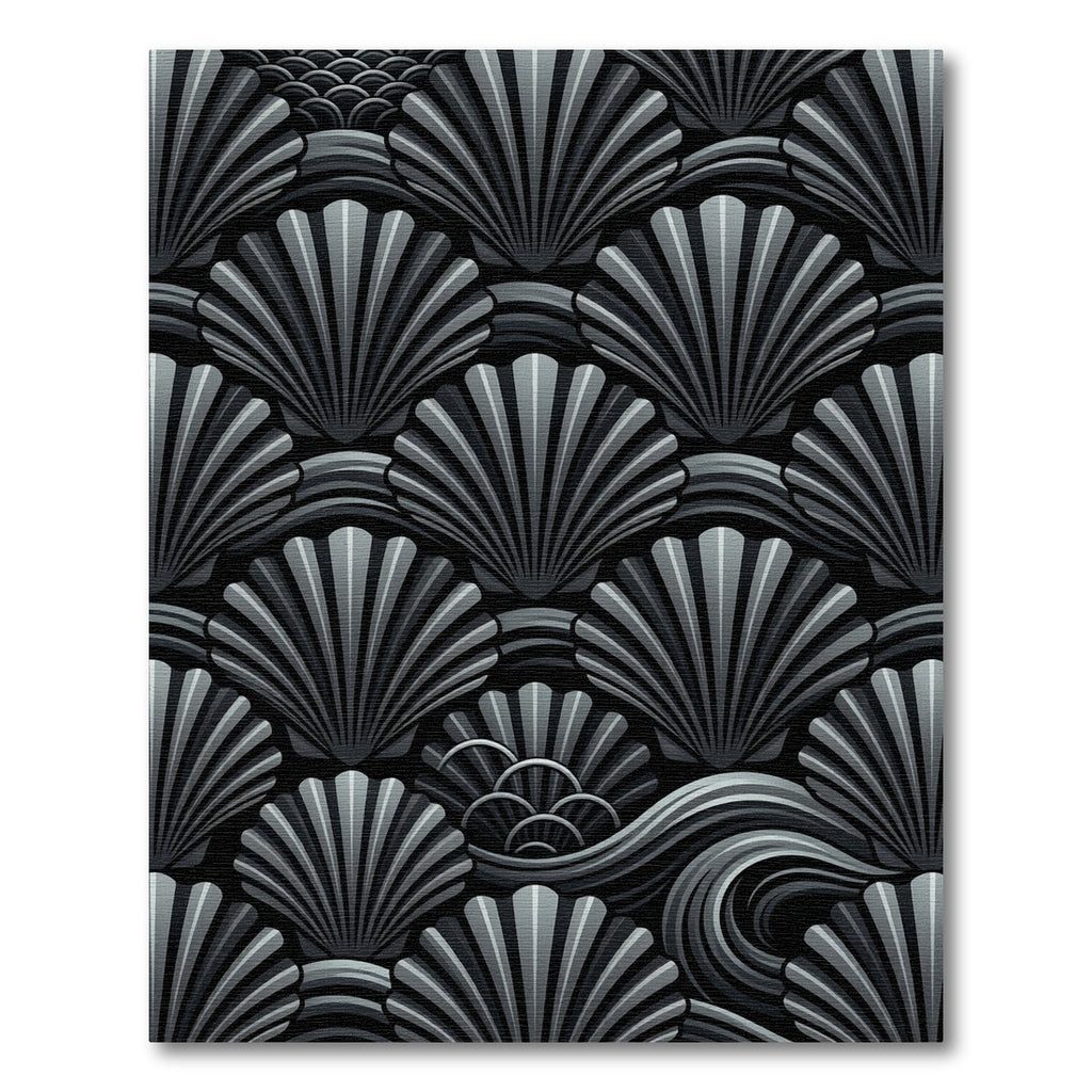 Monochromatic Shell Waves Accordion Arrangement Rug