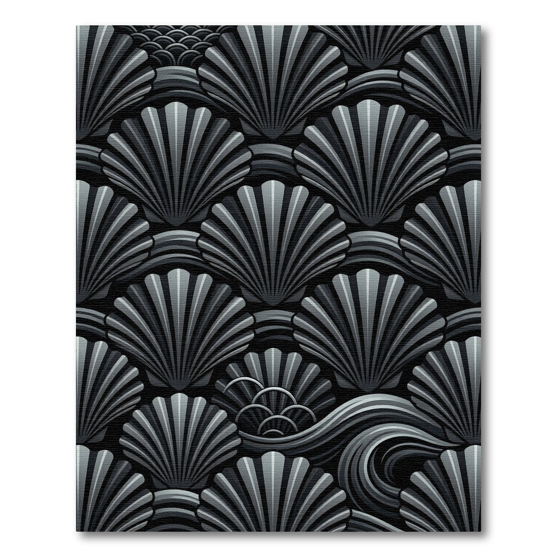Monochromatic Shell Waves Accordion Arrangement Rug