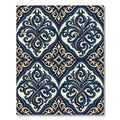 Elegant Navy and Cream Scrollwork Rug