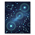Celestial Blue Starry Night Swirls Rug