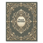 Ornate Golden Floral Scrollwork Frame Rug