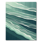 Ethereal Teal Gradient Rolling Wave Rug