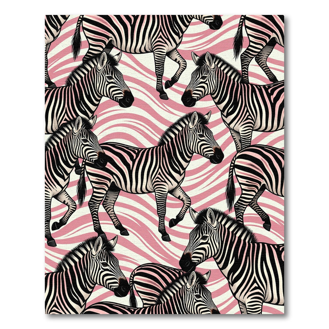 Pink Stripes Zebra Herd Rug