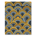 Golden Grey Abstract Arc Composition Rug