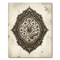 Ornate Bronze Paisley Floral Medallion Rug