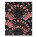 Art Deco Blush Peacock Fan Repeating Rug