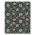 Dark Floral Botanical Garden Motif Rug