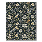 Dark Floral Botanical Garden Motif Rug