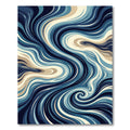 Deep Blue Swirl Abstract Wave Rug