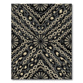 Black Gold Chain Leopard Print Rug