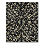 Black Gold Chain Leopard Print Rug