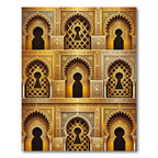 Ornate Golden Arch Lattice Filigree Rug