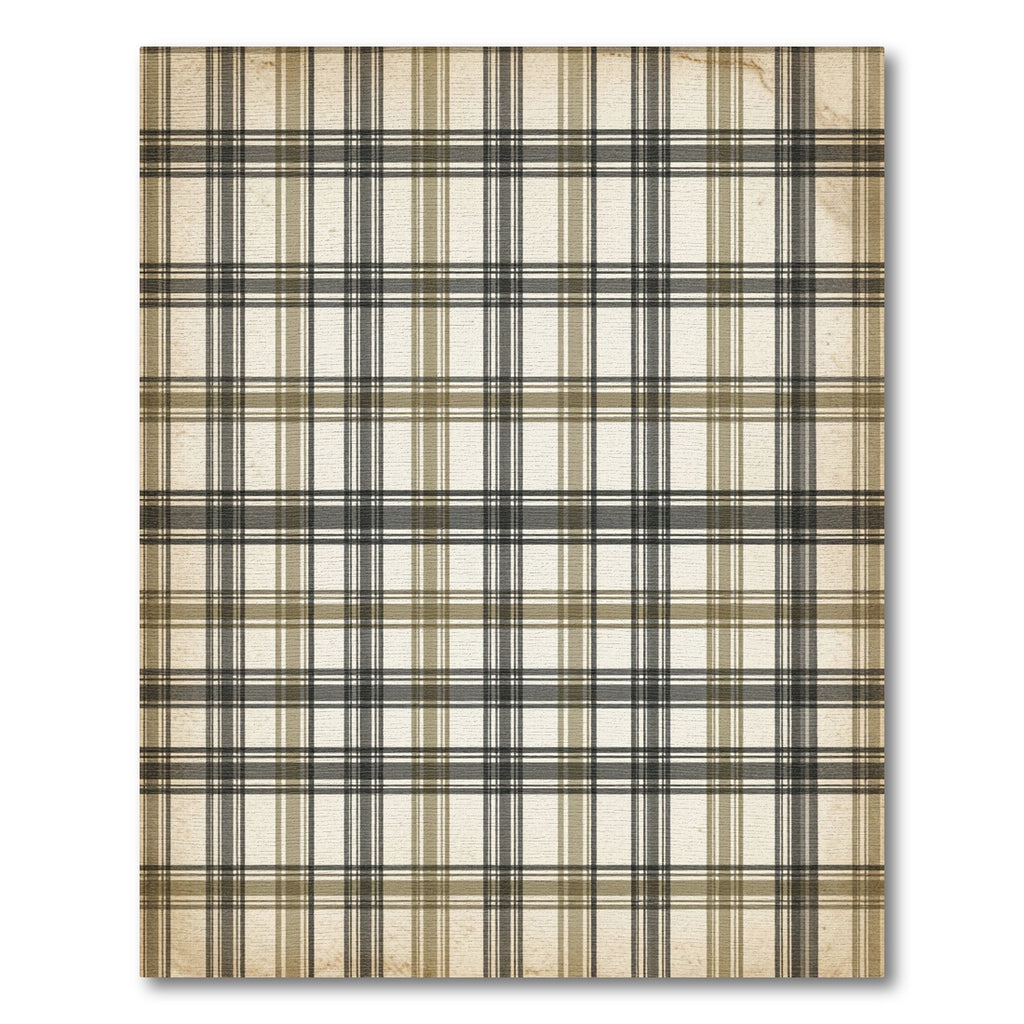 Vintage Beige Plaid Checkered Rug