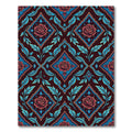 Burgundy Red Rose Medallion Foliage Rug